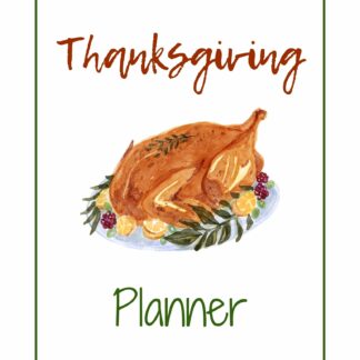 Thanksgiving Planner with watercolor turkey.