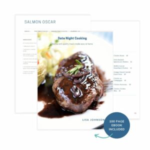 Three pages showing images and recipes for ebook.