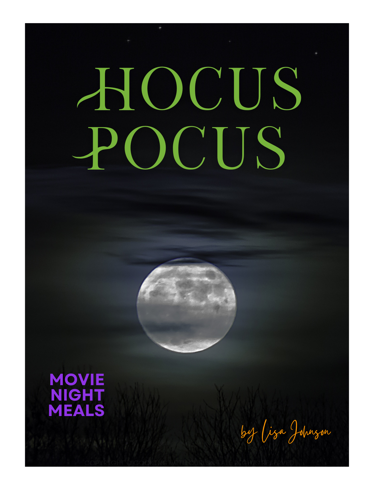 Hocus Pocus cover with cloudy moon and title graphic across the top.