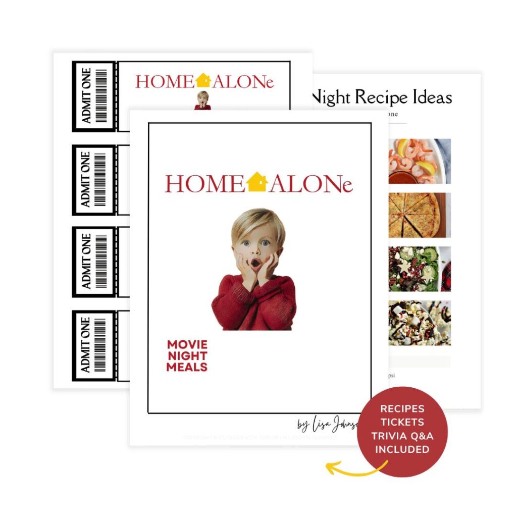 Home Alone movie night meals mockup.