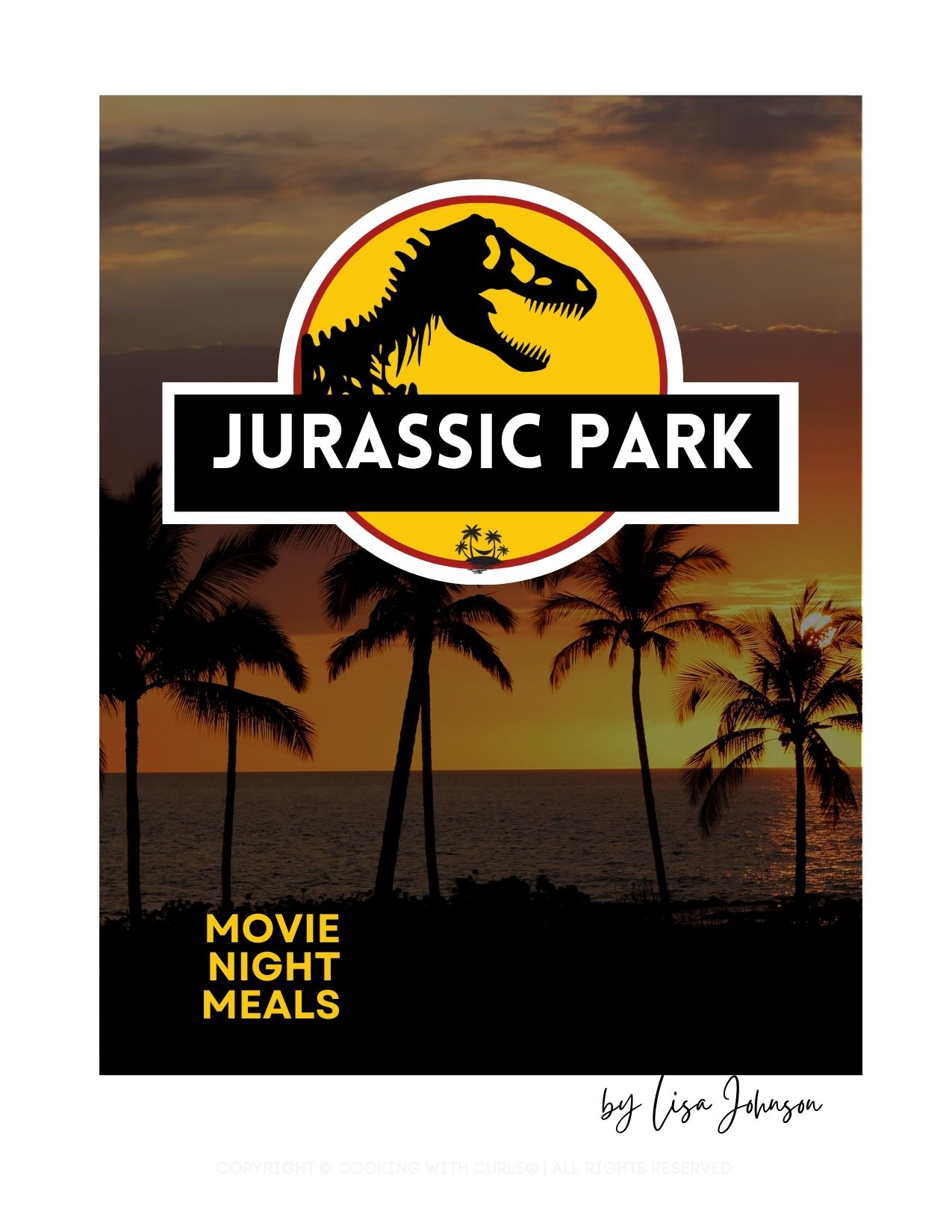 Jurassic Park movie cover art.