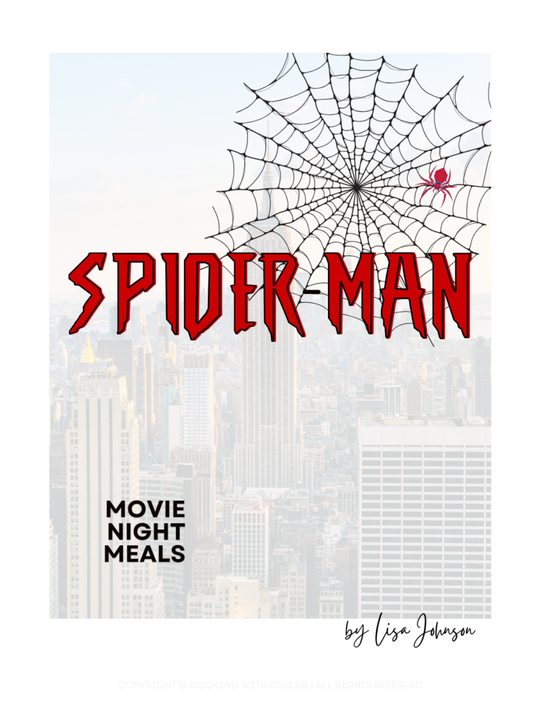 Spider-Man movie night meals cover.