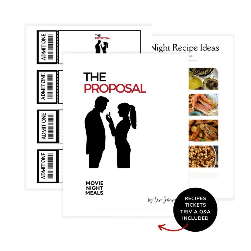 The Proposal Movie Night Meals mockup.